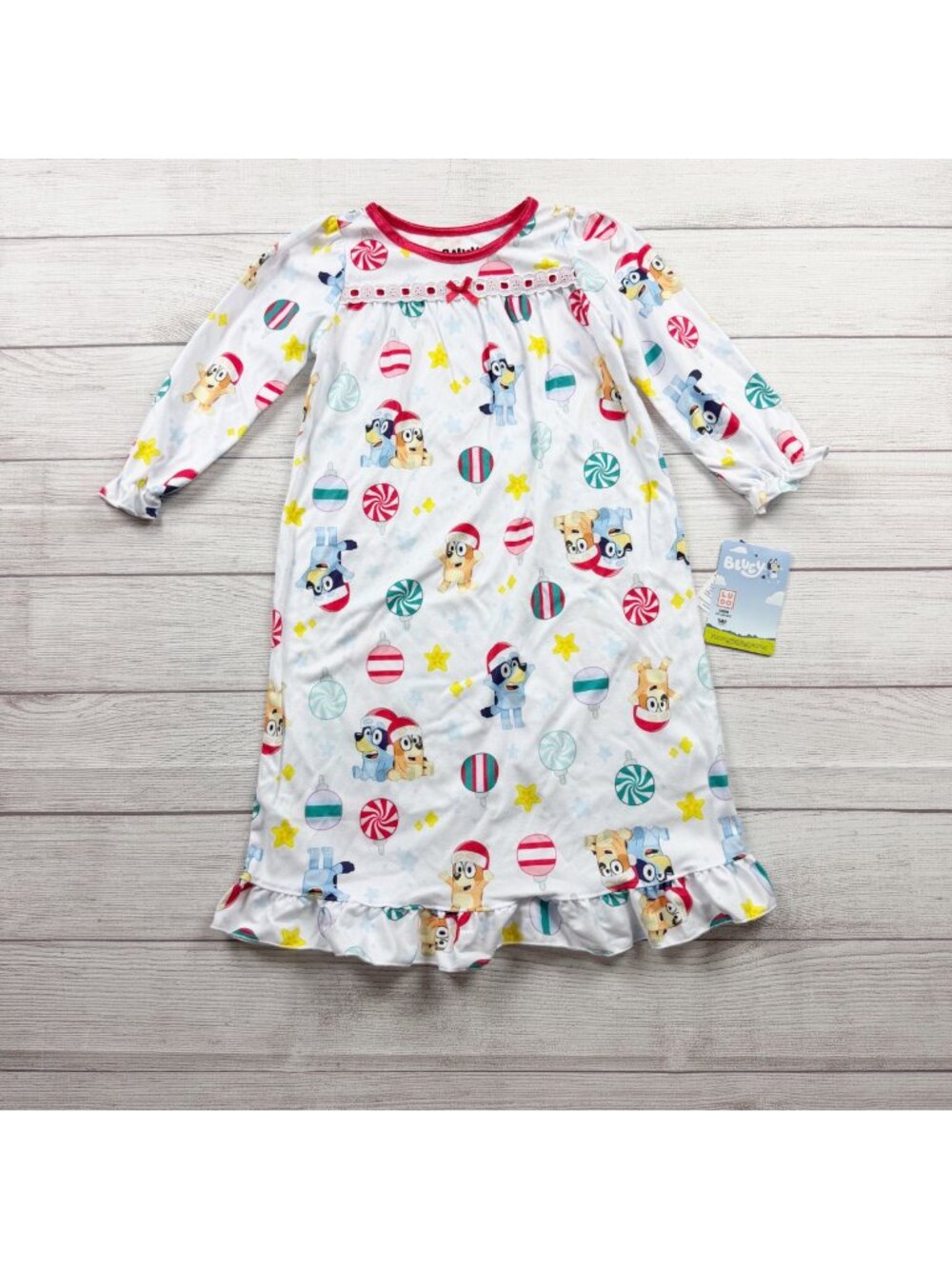 Bluey Christmas Girls Nightgown Holiday Granny Pajamas NWT 4T